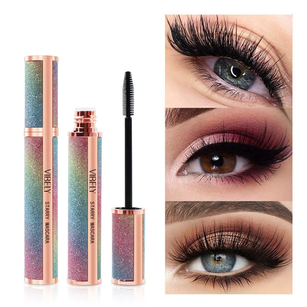 4D Brilliant Starry Sky Black Mascara Slim, Thick, Curled, Waterproof, Long Lasting, Non Staying Mascara