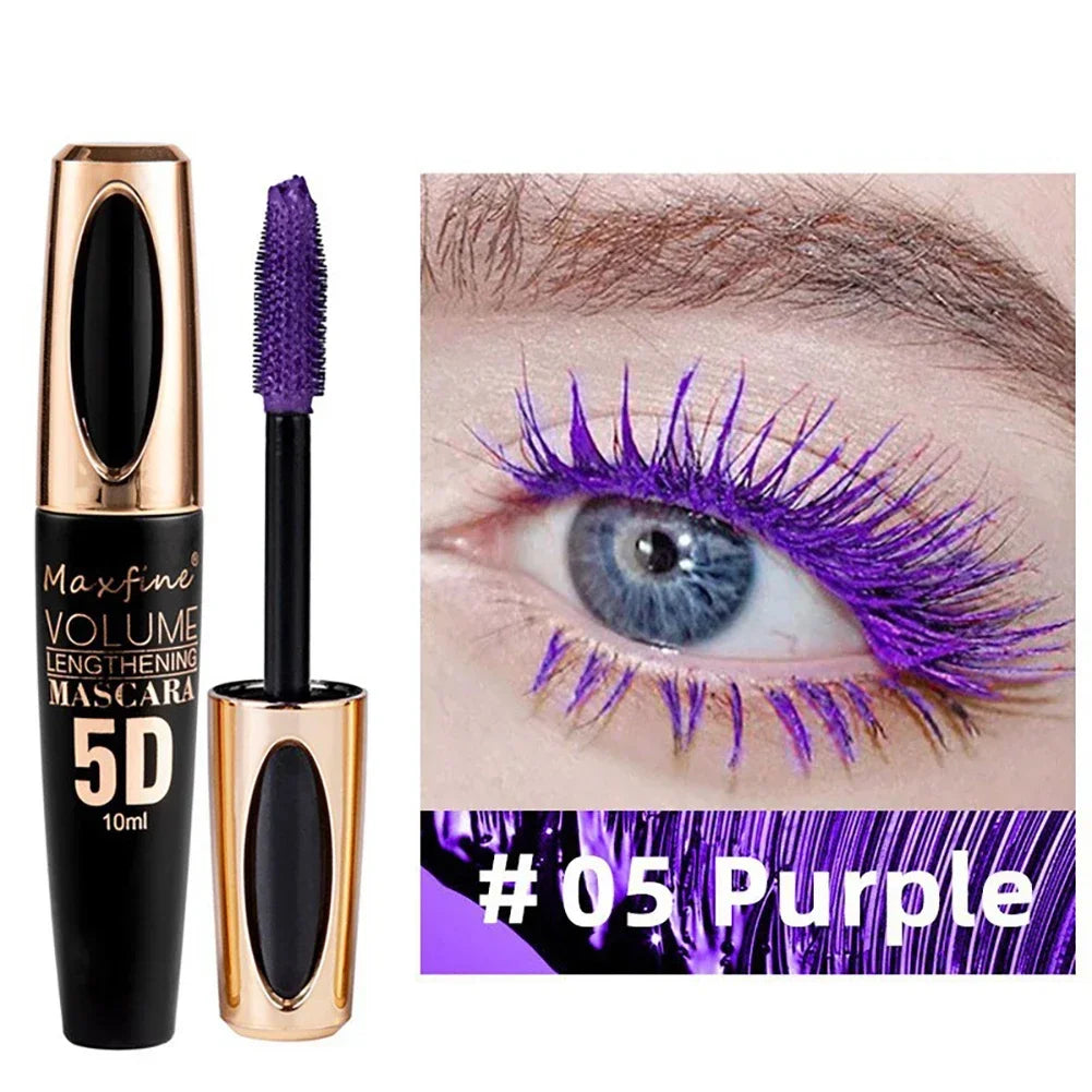 5D Mascara Thick Slender Curly Waterproof and Sweatproof 24h Lasting Effect Without Smudge Mascara Makeup Tools