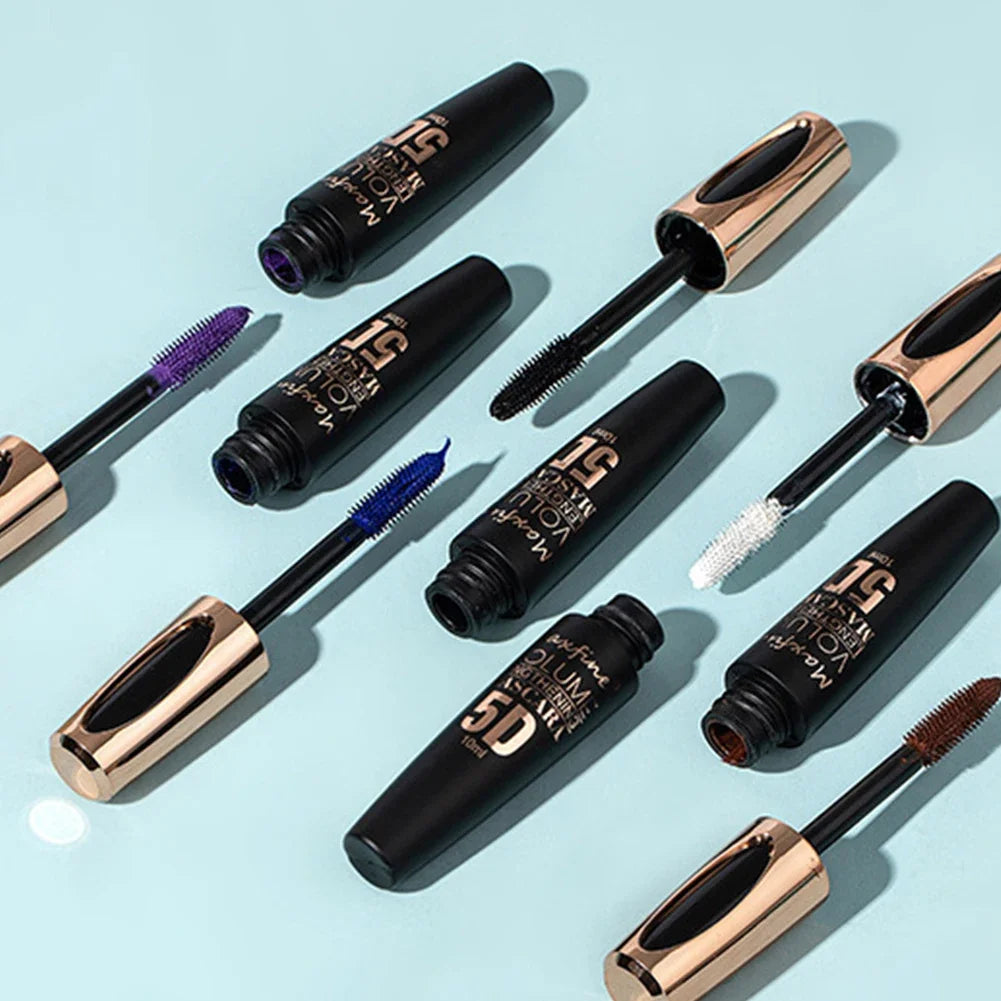 5D Mascara Thick Slender Curly Waterproof and Sweatproof 24h Lasting Effect Without Smudge Mascara Makeup Tools