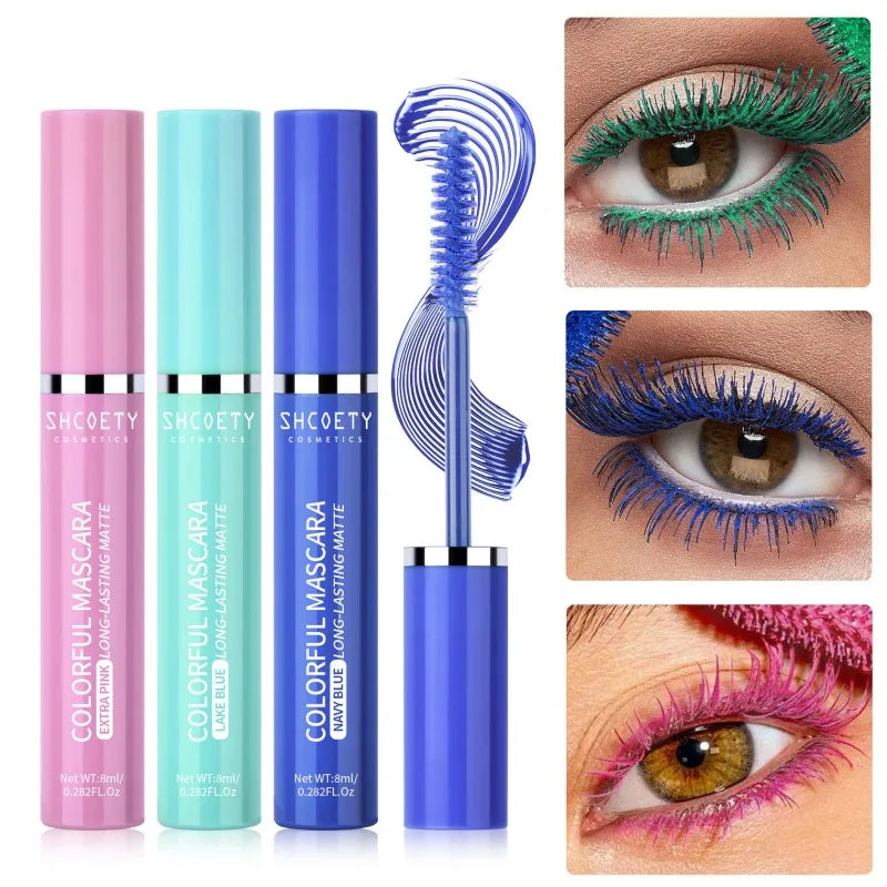Colorful Mascara, Waterproof and Non-smudged, Slender, Thick and Curly, Christmas Stage Hot Makeup