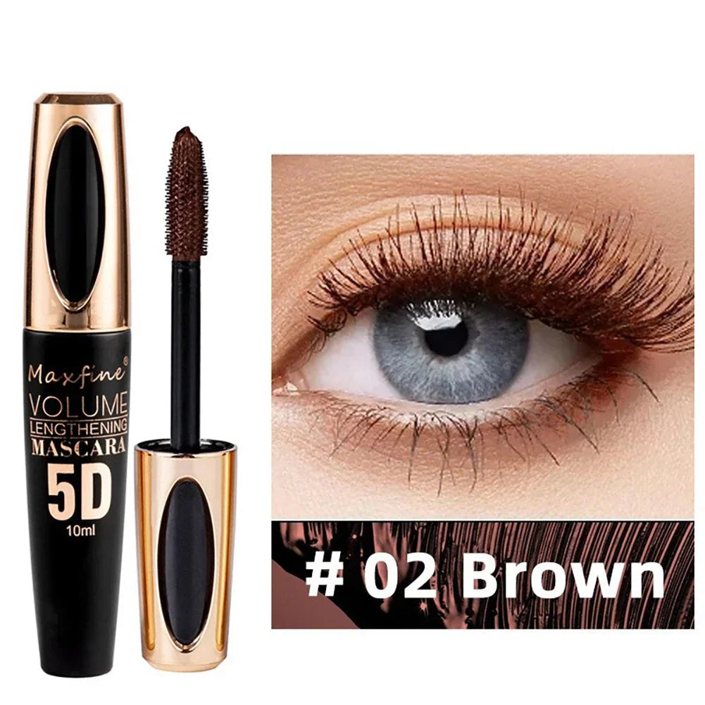 5D Mascara Thick Slender Curly Waterproof and Sweatproof 24h Lasting Effect Without Smudge Mascara Makeup Tools