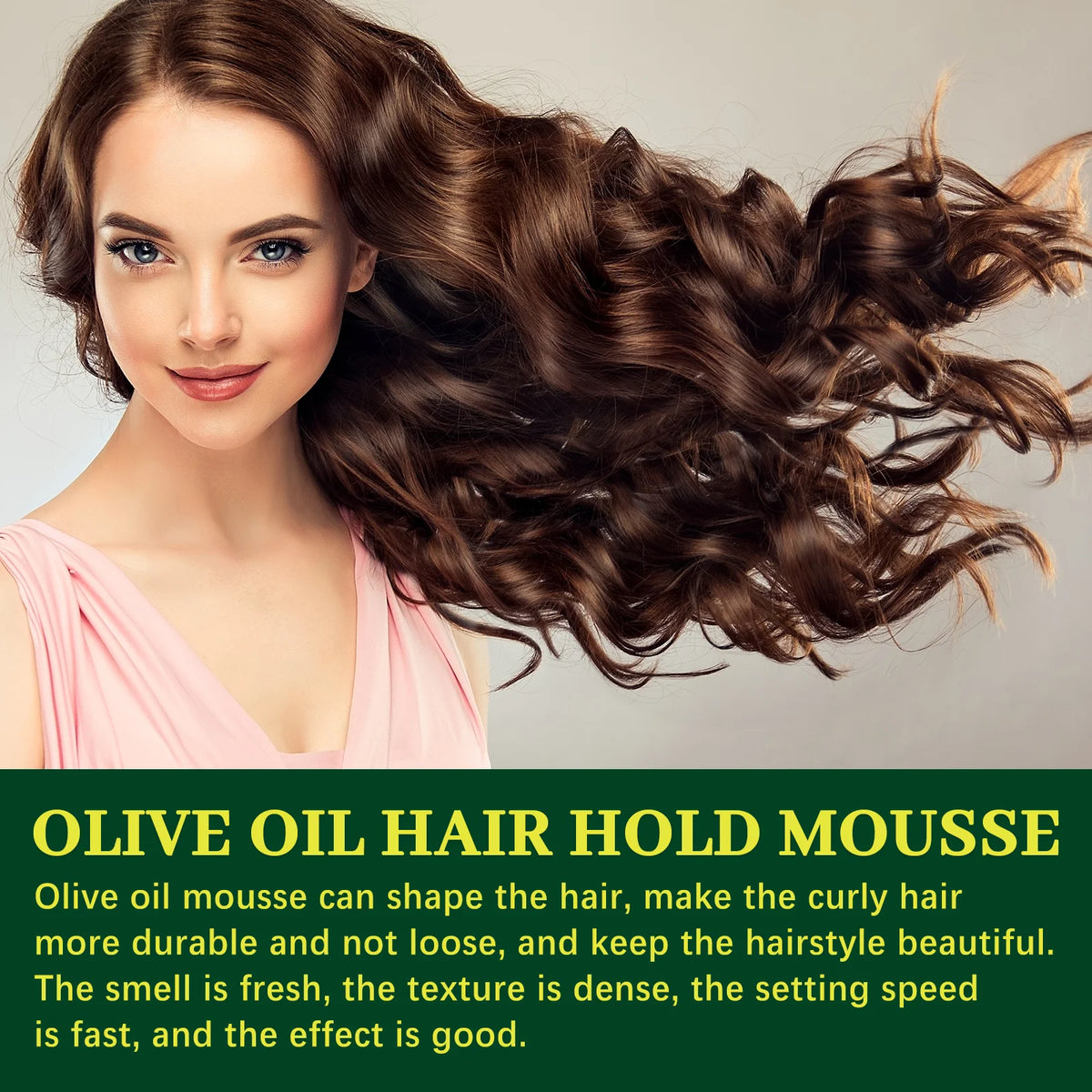 Olive Oil Hair Styling Mousse Long Lasting Styling Reduces Hair Frizz Prevents Hair Breakage Maintains Hair Curls Hold Mousse