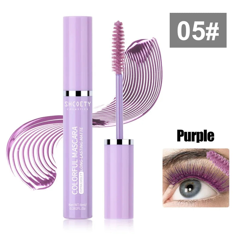 Colorful Mascara, Waterproof and Non-smudged, Slender, Thick and Curly, Christmas Stage Hot Makeup