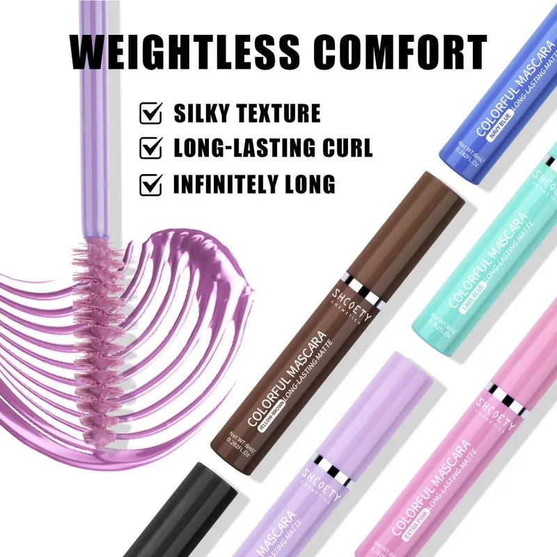 Colorful Mascara, Waterproof and Non-smudged, Slender, Thick and Curly, Christmas Stage Hot Makeup