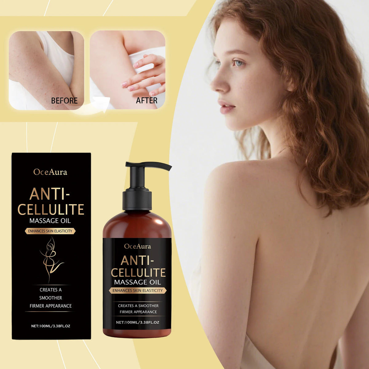 Body Massage Oil with Lemon Grapefruit Peel Oil Moisturizing Soothing Non Greasy for Dry Skin Muscle Relief Full Body Hydration