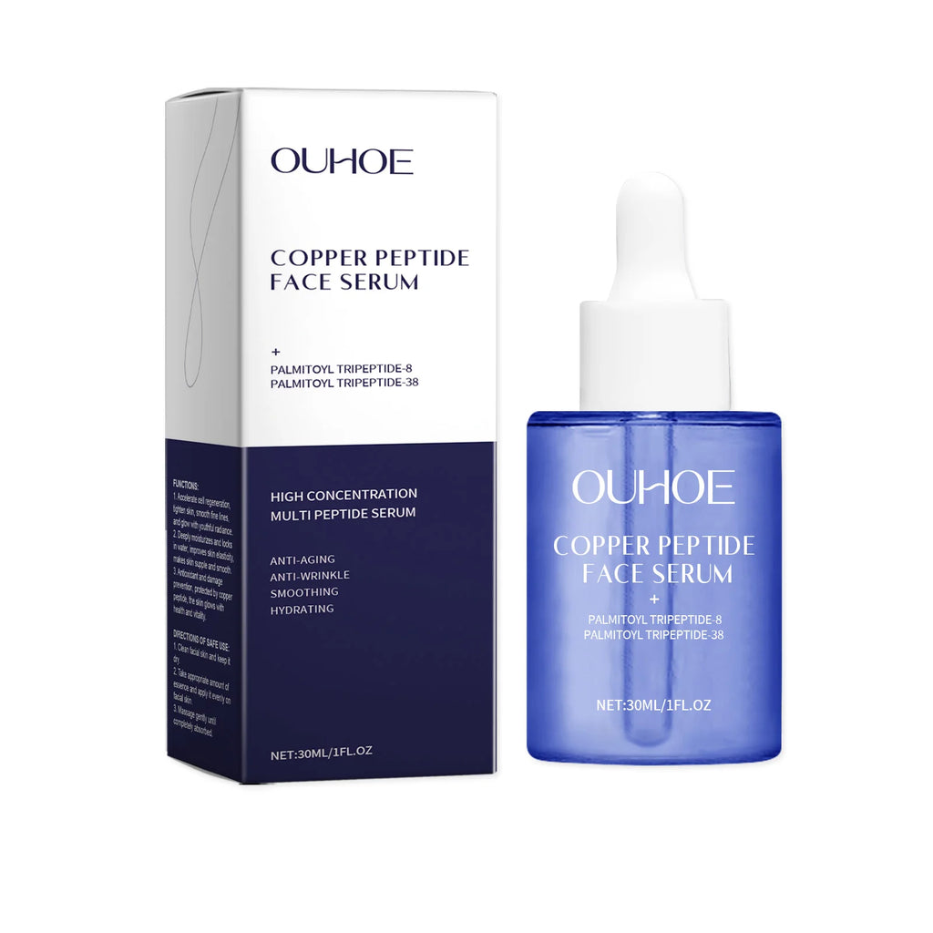 Copper Peptide Facial Serum Firming Skin Lighten Fine Lines Hydrating Moisturizing Smooth Facial Skin Brightening Care Serum
